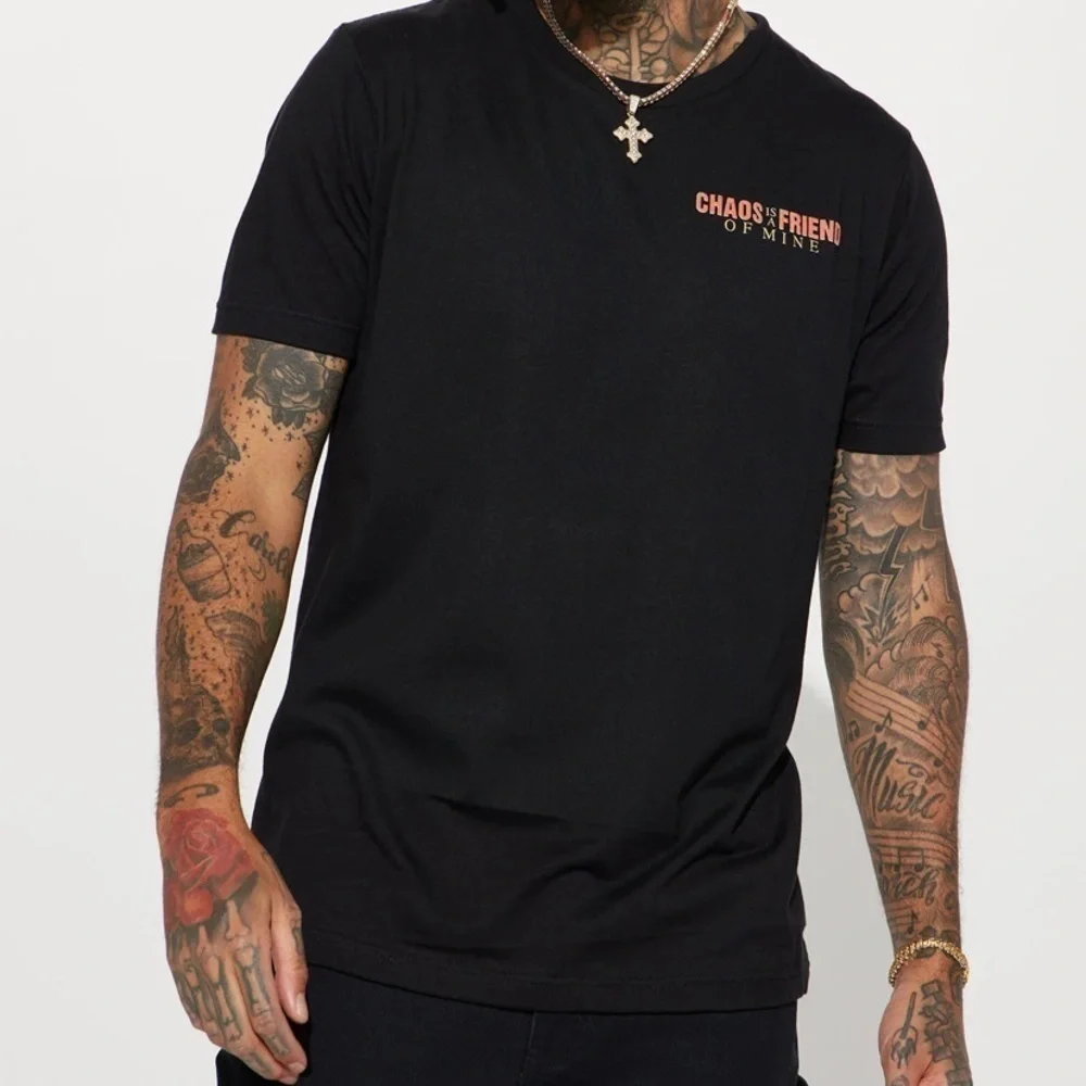 Chaos is a friend short sleeve tee – Black